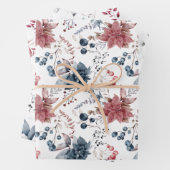 Waterverf Kerst Verpakking Lakens Set van 3 Inpakpapier Vel (In situ)