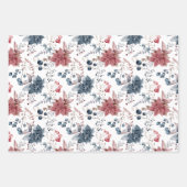 Waterverf Kerst Verpakking Lakens Set van 3 Inpakpapier Vel (Voorkant)