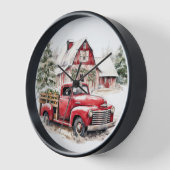 Waterverf Kerst  Vrachtwagen en Schuur (Hoek)