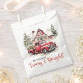 Waterverf Kerst  Vrachtwagen en Schuur Bedankzakje (Geknipt)