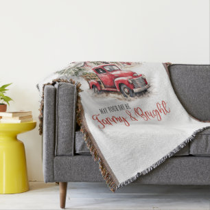 Waterverf Kerst  Vrachtwagen en Schuur Deken