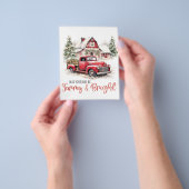 Waterverf Kerst  Vrachtwagen en Schuur Flyer (Hand)