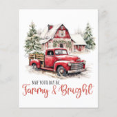 Waterverf Kerst  Vrachtwagen en Schuur Flyer (Achterkant)