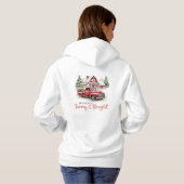 Waterverf Kerst Vrachtwagen en Schuur Hoodie (Achterkant volledig)
