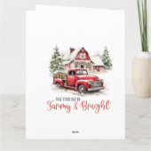 Waterverf Kerst  Vrachtwagen en Schuur Kaart (Achterkant)