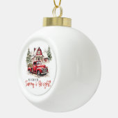 Waterverf Kerst  Vrachtwagen en Schuur Keramische Bal Ornament (Rechts)