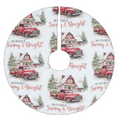 Waterverf Kerst  Vrachtwagen en Schuur Kerstboom Rok (Voorkant)