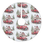 Waterverf Kerst  Vrachtwagen en Schuur Kerstboom Rok (Voorkant)