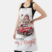 Waterverf Kerst  Vrachtwagen en Schuur Schort (Insitu)