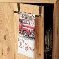 Waterverf Kerst  Vrachtwagen en Schuur