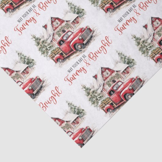 Waterverf Kerst  Vrachtwagen en Schuur Tissuepapier (Detail)