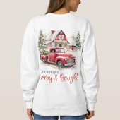 Waterverf Kerst  Vrachtwagen en Schuur Trui (Achterkant)