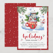 Waterverf kerst | Vrijdag Open House Kaart (Voorkant / Achterkant)