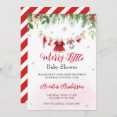 Waterverf Kerst Vrolijk Meisje Baby shower Kaart (Voorkant / Achterkant)