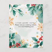 Waterverf Kerst Wedding Details Kaart (Achterkant)
