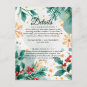 Waterverf Kerst Wedding Details Kaart (Voorkant)