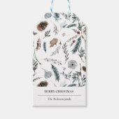 Waterverf Kerst Winter Foliage Gift Labels Cadeaulabel (Voorkant)