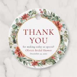 Waterverf Kerst Winter Rood Goud Vrijgezellenfeest Bedankjes Labels