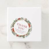 Waterverf Kerst Winter Rood Goud Vrijgezellenfeest Bedankjes Labels (In situ)