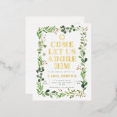 Waterverf Kerstakerkerkerkdienst Greenery Folie Feestdagen Briefkaart (Voorkant / Achterkant)