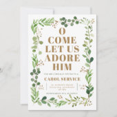 Waterverf Kerstakerkerkerkdienst Greenery Kaart (Voorkant)