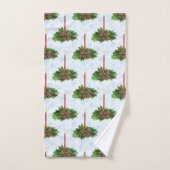 Waterverf kerstakerkkaarsen bad handdoek (Handdoek)