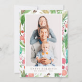 Waterverf kerstaven Botanische chemicaliën Moderne Feestdagenkaart (Voorkant)