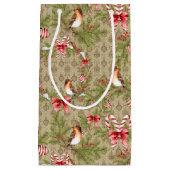 Waterverf kerstaven voor kerstmis Holly SMALL Bag Klein Cadeauzakje (Voorkant)