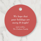 Waterverf kerstavond en Holly Wreate Bedankjes Labels (Achterkant)