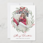 Waterverf kerstavond grote foto feestdagenkaart (Voorkant)