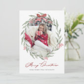 Waterverf kerstavond grote foto feestdagenkaart (Staand voorkant)