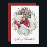 Waterverf kerstavond grote foto feestdagenkaart<br><div class="desc">Waterverf kerstavond grote Kaart voor fotofeestdag | kerstcadeautjes naar familie en vrienden sturen met deze aanpasbare greenery-feestkaart. Het bevat waterverf illustraties van bladeren,  bogen en hollies. U kunt een andere foto of een ander afbeelding op de rug van de kaart toevoegen. Overeenkomende objecten zijn beschikbaar.</div>