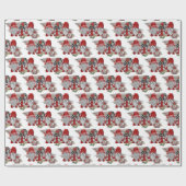 Waterverf kerstavond in Gnomes Holiday Cadeaupapier (Vlak)