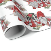 Waterverf kerstavond in Gnomes Holiday Cadeaupapier (Rol Hoek)