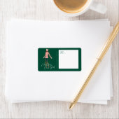 Waterverf kerstavond met een meisje met een licht etiket (Insitu)