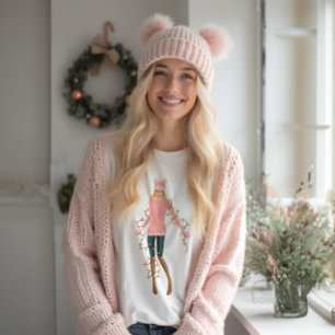 Waterverf kerstavond met een meisje met een licht t-shirt