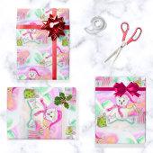 Waterverf kerstBaby Beer Cadeaupapier