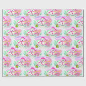 Waterverf kerstBaby Beer Cadeaupapier (Vlak)