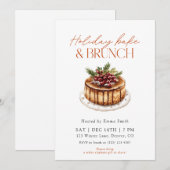 Waterverf Kerstbak- en Brunchfeest Kaart (Voorkant / Achterkant)