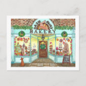 Waterverf kerstbakkerij briefkaart (Voorkant)