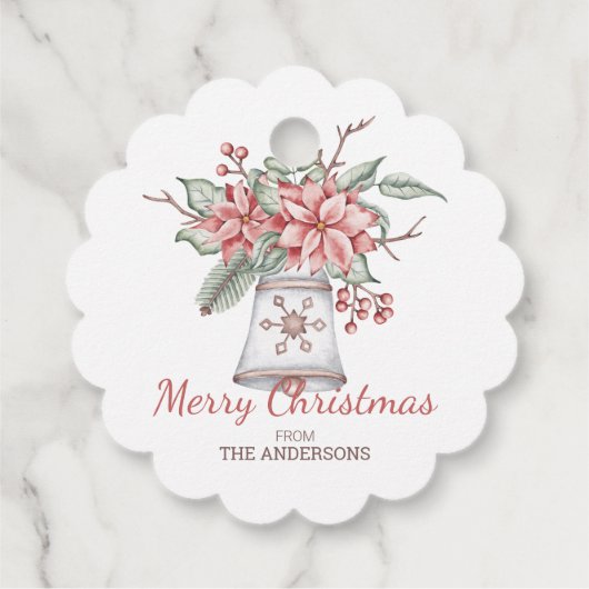 Waterverf kerstbal bedankjes labels (Achterkant)