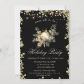 Waterverf Kerstbal Branches Stars Vakantie Kaart (Voorkant)