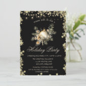 Waterverf Kerstbal Branches Stars Vakantie Kaart (Staand voorkant)