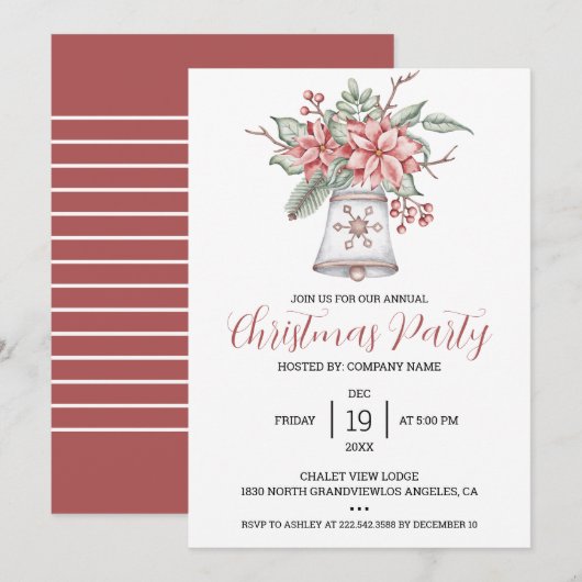 Waterverf kerstbal kaart (Voorkant / Achterkant)