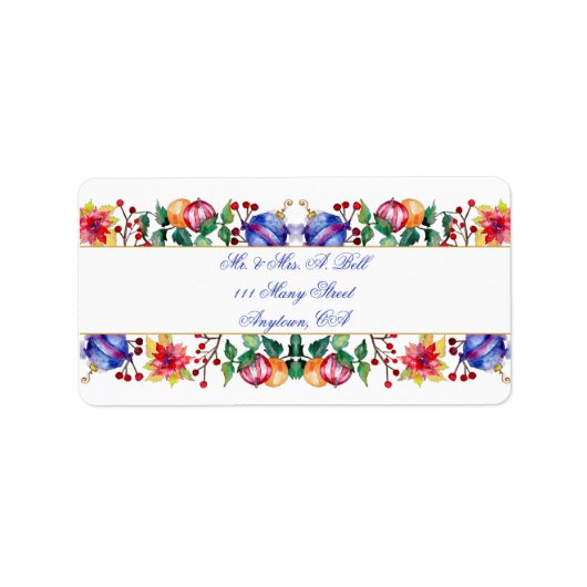 Waterverf kerstballen etiket (Voorkant)