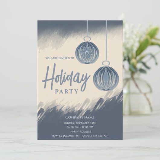 Waterverf kerstballen Feest Kaart (Staand voorkant)