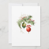 Waterverf kerstballen Ornament Exchange Kaart (Achterkant)