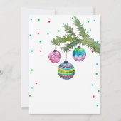 Waterverf kerstballen Ornament Exchange Kaart (Achterkant)