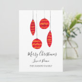 Waterverf Kerstballen Vrolijk en helder Feestdagenkaart (Staand voorkant)