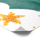 Waterverf kerstbanner met Holly Poster (Hoek)